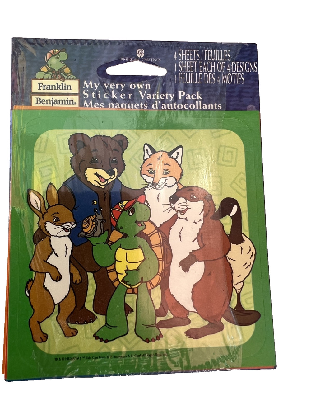 Vintage Franklin Turtle Stickers Variety Pack 4 Sheets My Very Own Sticker New